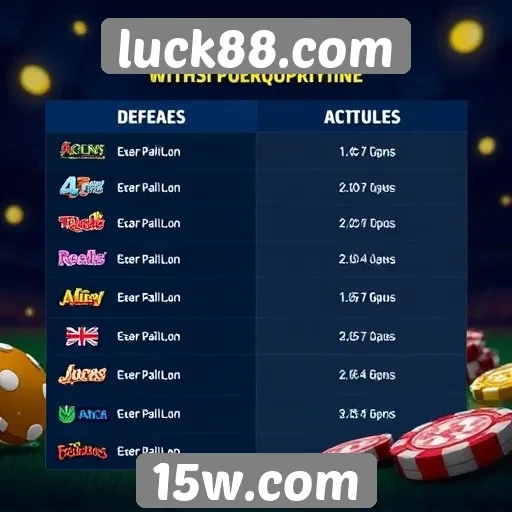 Comparativa entre jogos disponíveis no luck88.com